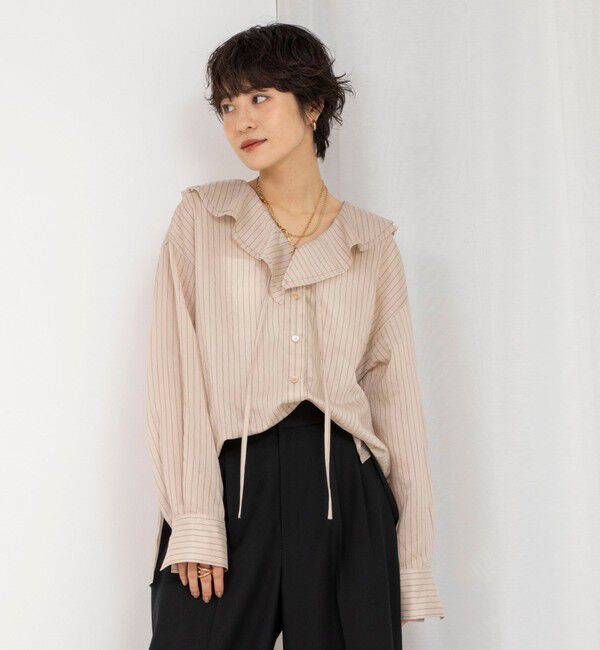 NOLLEY'S「ラッフルカラーブラウス」|シャツ・ブラウス|