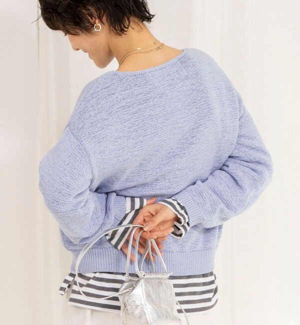 Rie Miller「《手洗い可能》テープヤーンボートネックプルオーバーニット」|ニット・セーター|