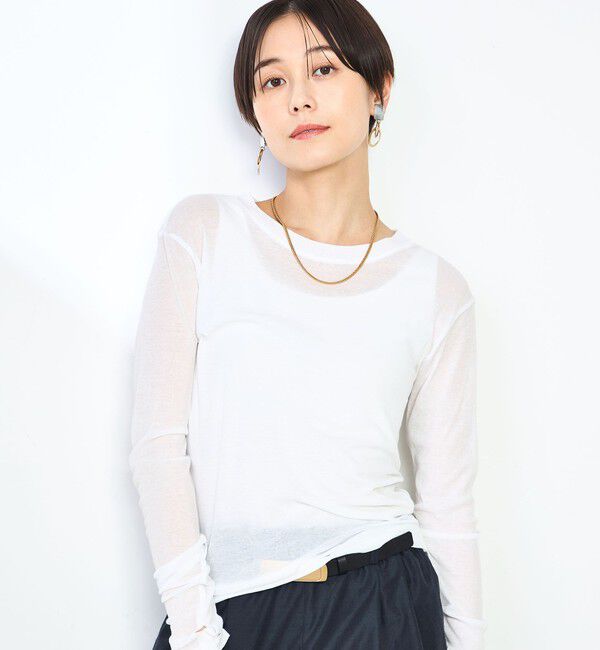 NOLLEY'S「MY STANDARD シアーロンT」|Tシャツ・カットソー|ホワイト