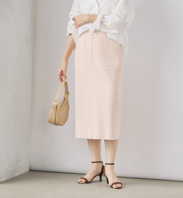 NOLLEY'S sophi「ウォッシャブルボンディングジョーゼットハーフジップタイトスカート」|タイト|