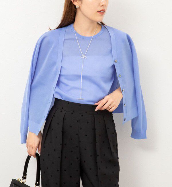 NOLLEY'S「《アンサンブル対応》ハーフシアーノースリーブプルオーバーニット」|ニット・セーター|