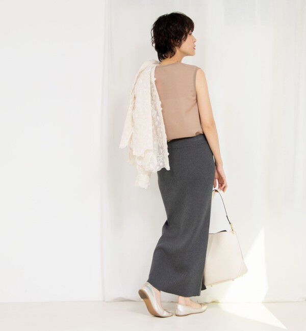 NOLLEY'S「《アンサンブル対応》ハーフシアーノースリーブプルオーバーニット」|ニット・セーター|