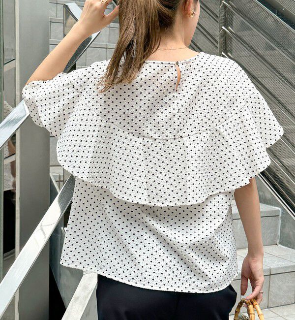 NOLLEY'S「【追加】サッカードットバックフリルブラウス」|シャツ・ブラウス|ホワイト系その他4