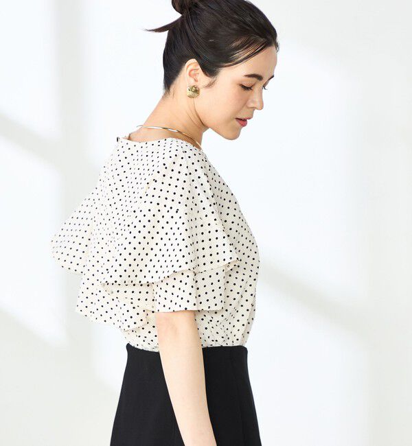 NOLLEY'S「【追加】サッカードットバックフリルブラウス」|シャツ・ブラウス|