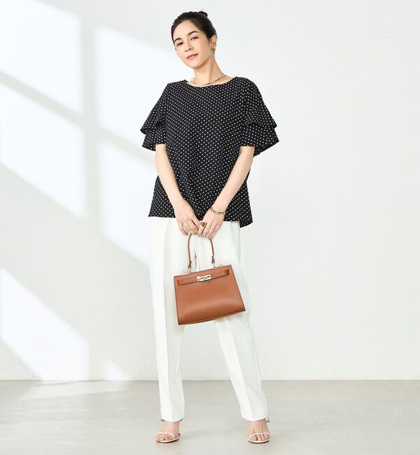 NOLLEY'S「【追加】サッカードットバックフリルブラウス」|シャツ・ブラウス|