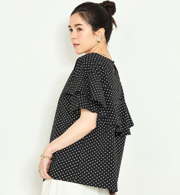 NOLLEY'S「【追加】サッカードットバックフリルブラウス」|シャツ・ブラウス|