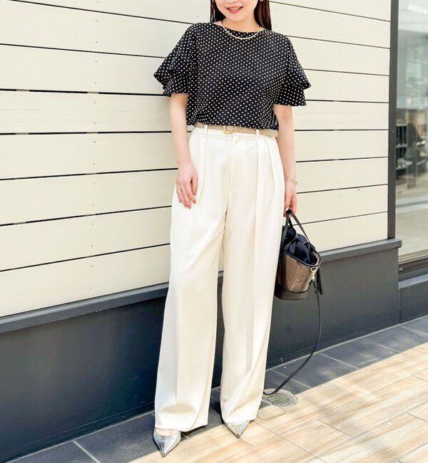 NOLLEY'S「【追加】サッカードットバックフリルブラウス」|シャツ・ブラウス|