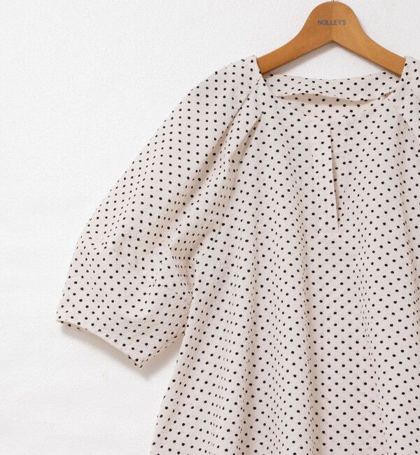 NOLLEY'S「サッカードット5分袖タックブラウス」|シャツ・ブラウス|