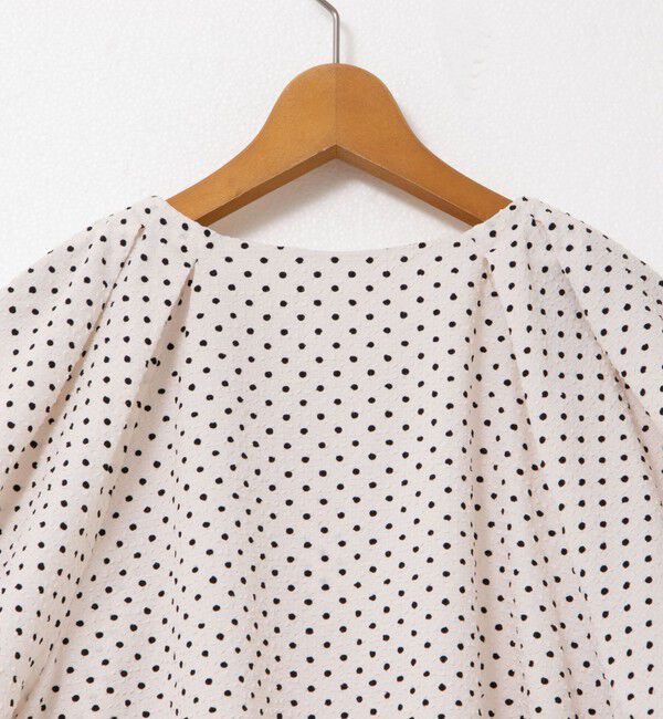 NOLLEY'S「サッカードット5分袖タックブラウス」|シャツ・ブラウス|