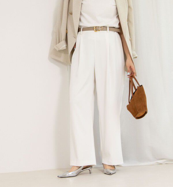 NOLLEY'S sophi「《セットアップ対応》ウォッシャブルツイルイージータックワイドパンツ」|その他|