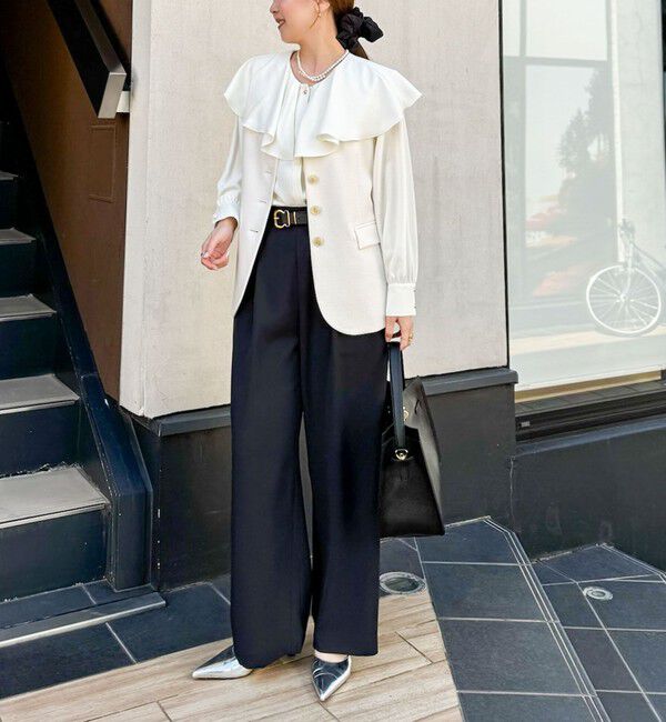 NOLLEY'S sophi「《セットアップ対応》ウォッシャブルツイルイージータックワイドパンツ」|その他|