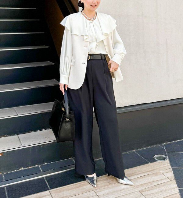 NOLLEY'S sophi「《セットアップ対応》ウォッシャブルツイルイージータックワイドパンツ」|その他|