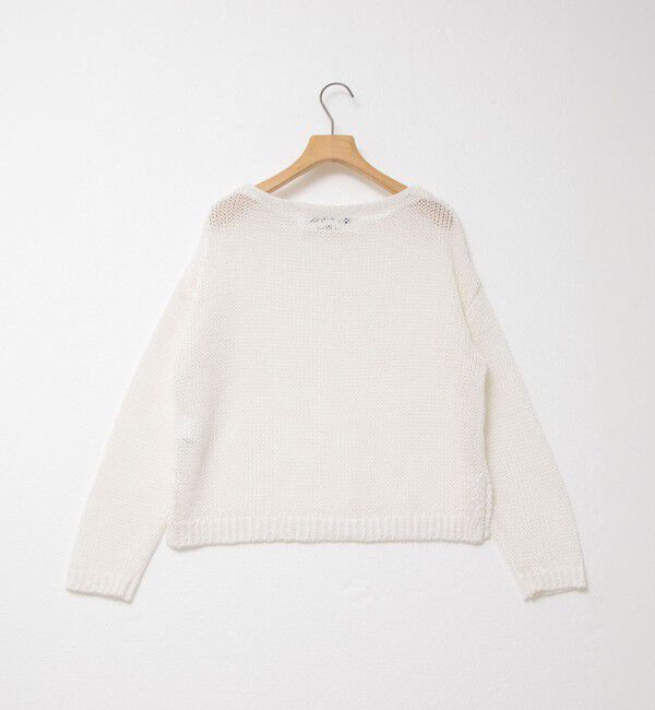 Rie Miller「《手洗い可能》ギマ ポリ/リネン ボートネックプルオーバーニット」|ニット・セーター|