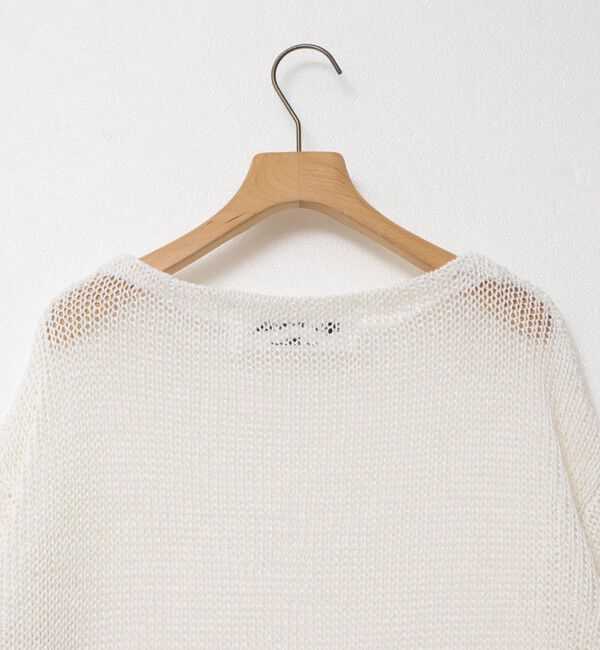 Rie Miller「《手洗い可能》ギマ ポリ/リネン ボートネックプルオーバーニット」|ニット・セーター|