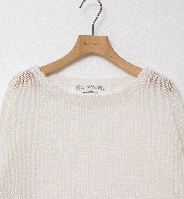 Rie Miller「《手洗い可能》ギマ ポリ/リネン ボートネックプルオーバーニット」|ニット・セーター|