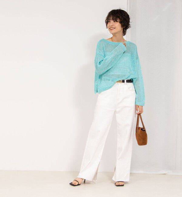 Rie Miller「《手洗い可能》ギマ ポリ/リネン ボートネックプルオーバーニット」|ニット・セーター|