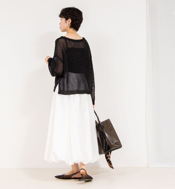Rie Miller「《手洗い可能》ギマ ポリ/リネン ボートネックプルオーバーニット」|ニット・セーター|
