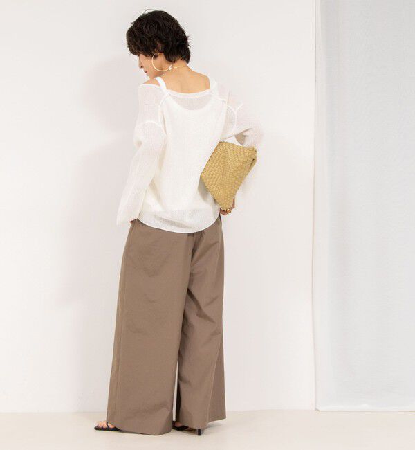 NOLLEY'S「《アンサンブル対応》《手洗い可能》ペーパーヤーン深Vネックプルオーバーニット」|ニット・セーター|