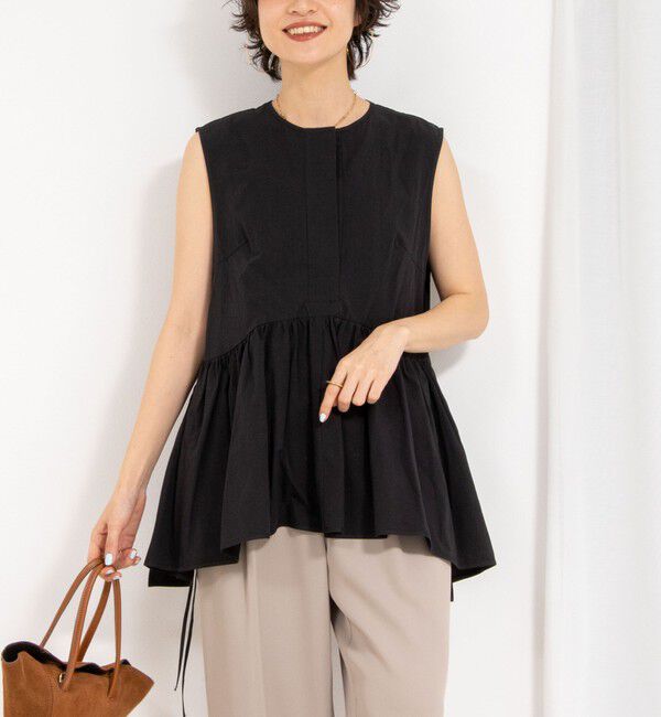 NOLLEY'S sophi「【PROTAGONISTA/プロタゴニスタ】Sleeveless Flare Tops」|シャツ・ブラウス|ブラック