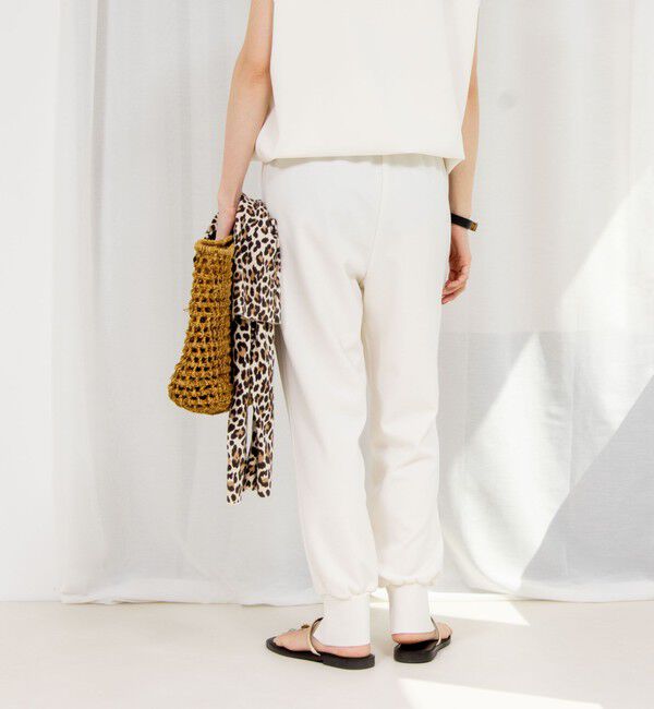 Rie Miller「《セットアップ対応》《手洗い可能》ダンボールジョーゼット裾リブジョガーパンツ」|チノ|