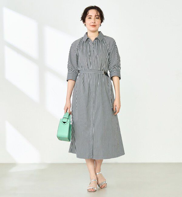 NOLLEY'S「ウォッシャブル高密度ストレッチシャツワンピース」|ワンピース|