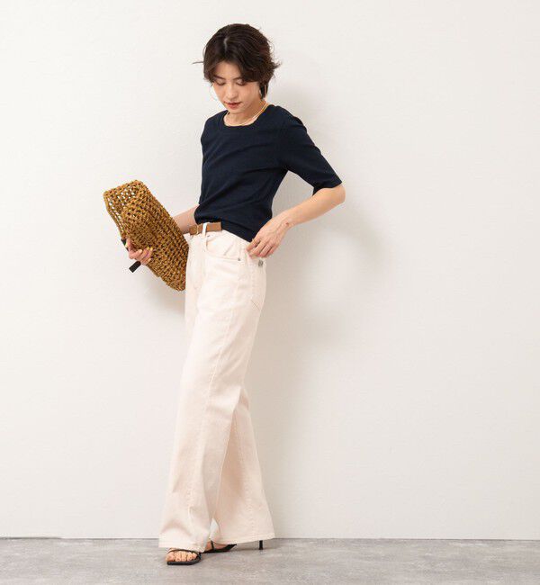 NOLLEY'S「◇【WEB限定】コンパクトベアテレコスクエア5分袖プルオーバーカットソー」|Tシャツ・カットソー|