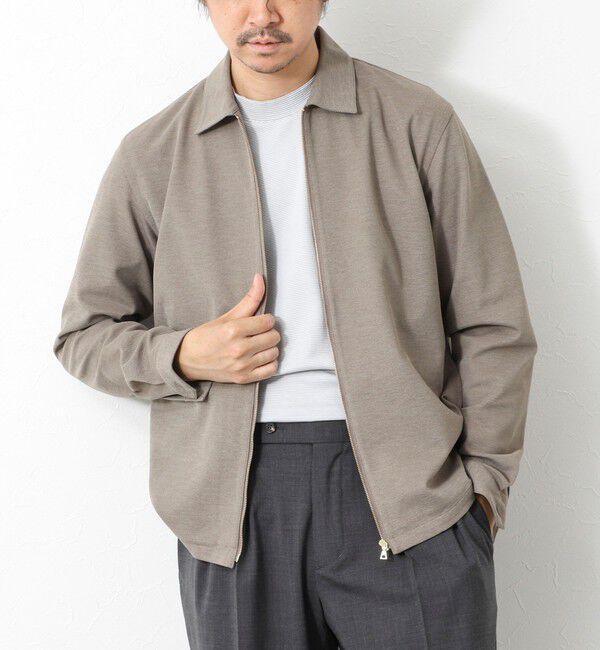 NOLLEY'S goodman「【Primeflex】《速乾/ストレッチ》ジップシャツブルゾン 25SS」|ブルゾン・スタジャン|ベージュ