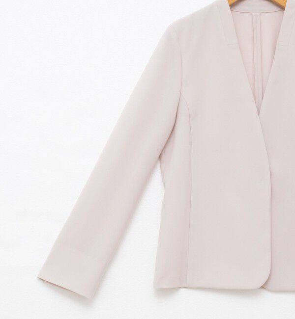 NOLLEY'S sophi「《セットアップ対応》ウォッシャブル強撚ライトジャケット」|ノーカラージャケット|