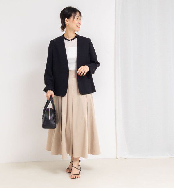 NOLLEY'S sophi「《セットアップ対応》ウォッシャブル強撚ライトジャケット」|ノーカラージャケット|