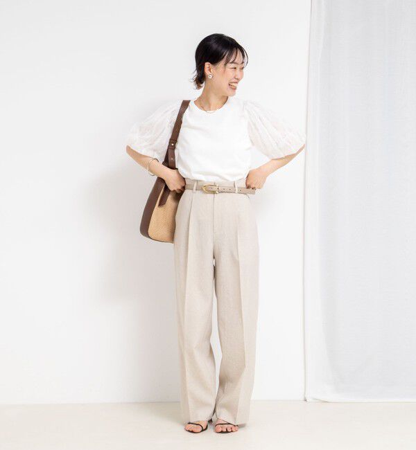 NOLLEY'S sophi「ウォッシャブル麻調ドライシャンタンライトワイドパンツ」|その他|