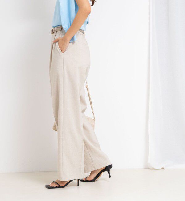 NOLLEY'S sophi「ウォッシャブル麻調ドライシャンタンライトワイドパンツ」|その他|