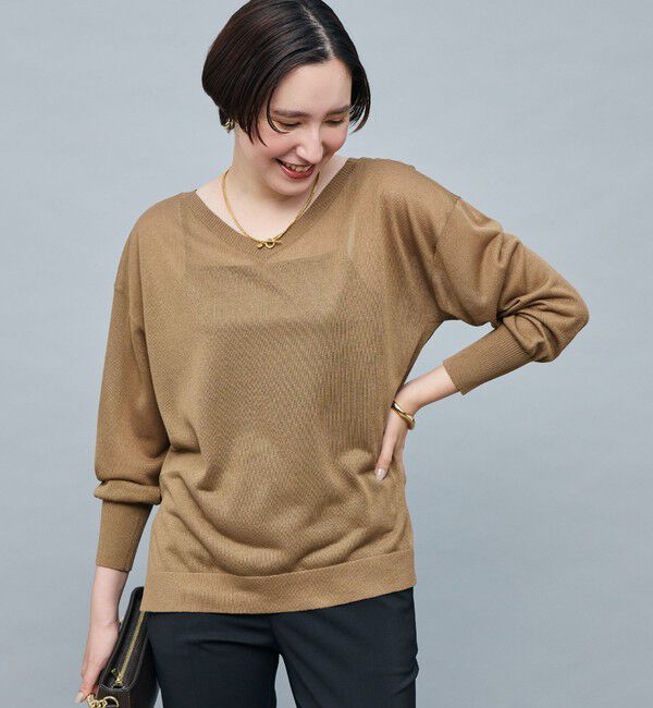 NOLLEY'S sophi「イタリー糸ラメシアー2WAYプルオーバーニット」|ニット・セーター|