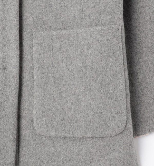 NOLLEY'S「バイカラーリバーコート」|ノーカラーコート|