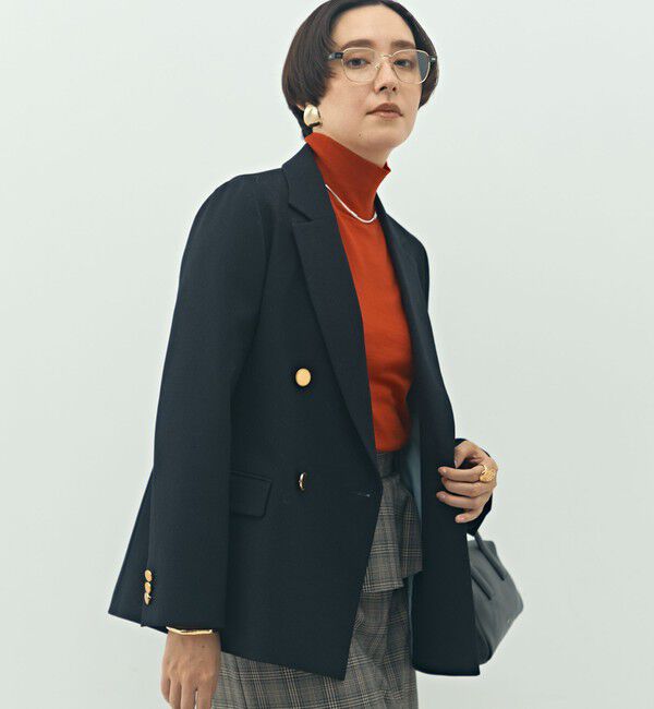 NOLLEY'S「ウォッシャブルウール調ダブルジャケット」|テーラードジャケット|