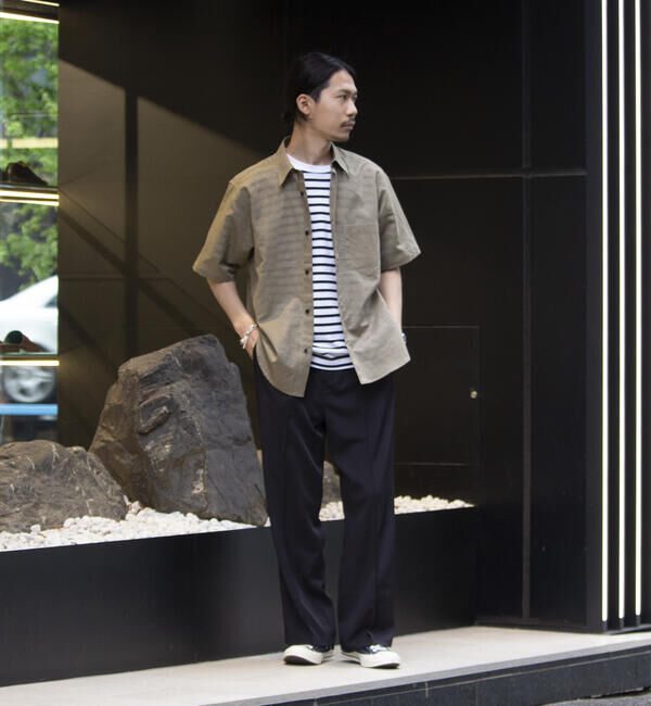 GLOSTER「【GLOSTER/グロスター】コットンリネン 半袖シャツ レギュラーカラー 綿麻」|シャツ・ブラウス|