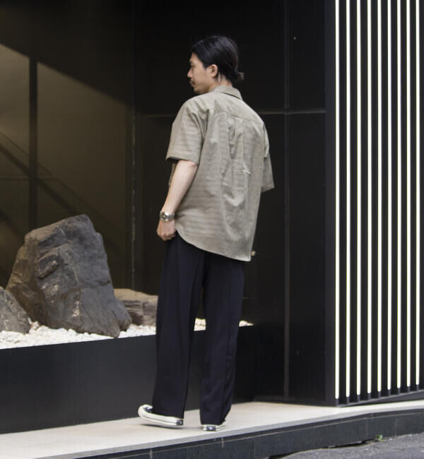 GLOSTER「【GLOSTER/グロスター】コットンリネン 半袖シャツ レギュラーカラー 綿麻」|シャツ・ブラウス|