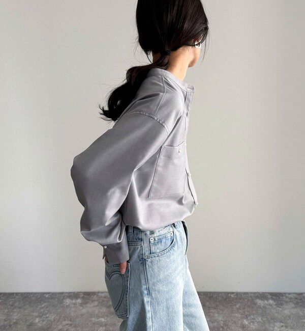 fredy emue「《セットアップ対応》TRパール釦バンドカラーシャツ」|シャツ・ブラウス|