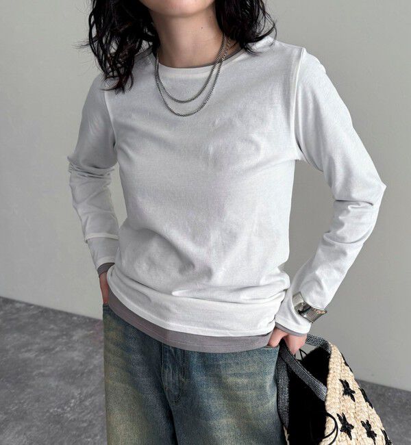 fredy emue「ハイツイストコットンコンパクトロンTシャツ」|Tシャツ・カットソー|オフホワイト