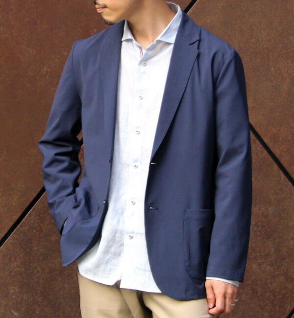 GLOSTER「【GLOSTER/グロスター】COOLMAX ポリトロテーラードジャケット イージーケア 2B」|テーラードジャケット|ダークネイビー