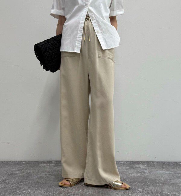 fredy emue「シルキーリネンイージーパンツ」|チノ|ベージュ