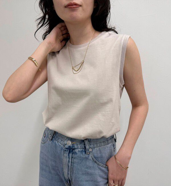 fredy emue「シルケットノースリーブインナー」|タンクトップ|ベージュ