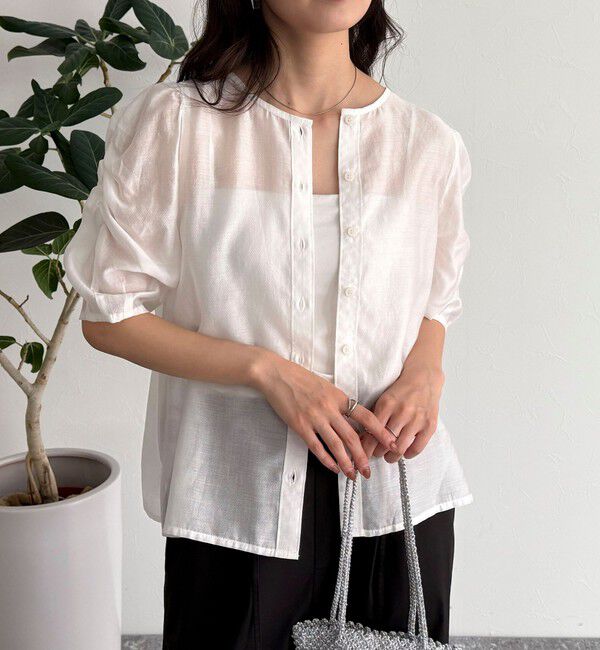 fredy emue「2WAYシアー袖ボリュームブラウス」|シャツ・ブラウス|