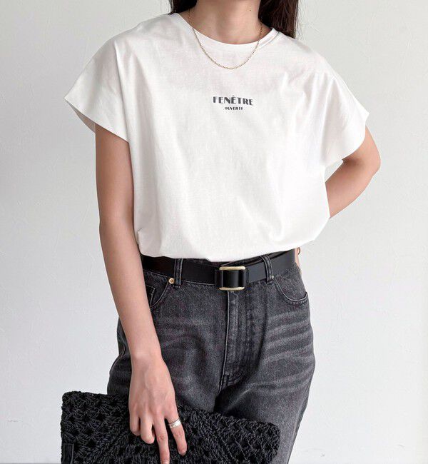 fredy emue「袖折り返しちびロゴTシャツ」|Tシャツ・カットソー|オフホワイト