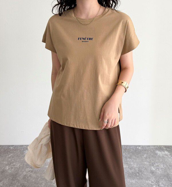 fredy emue「袖折り返しちびロゴTシャツ」|Tシャツ・カットソー|キャメル