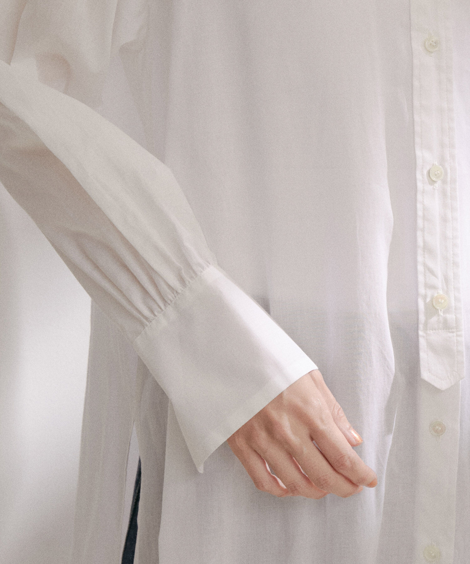 SALON adam et rope'「【NIPPON CULTURE】【洗える】コットンワッシャーローンロングシャツ」|シャツ・ブラウス|