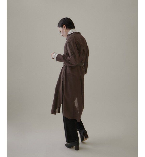 SALON adam et rope'「【NIPPON CULTURE】【洗える】コットンワッシャーローンロングシャツ」|シャツ・ブラウス|