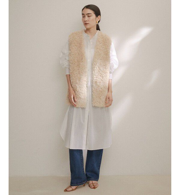 SALON adam et rope'「【NIPPON CULTURE】【洗える】コットンワッシャーローンロングシャツ」|シャツ・ブラウス|