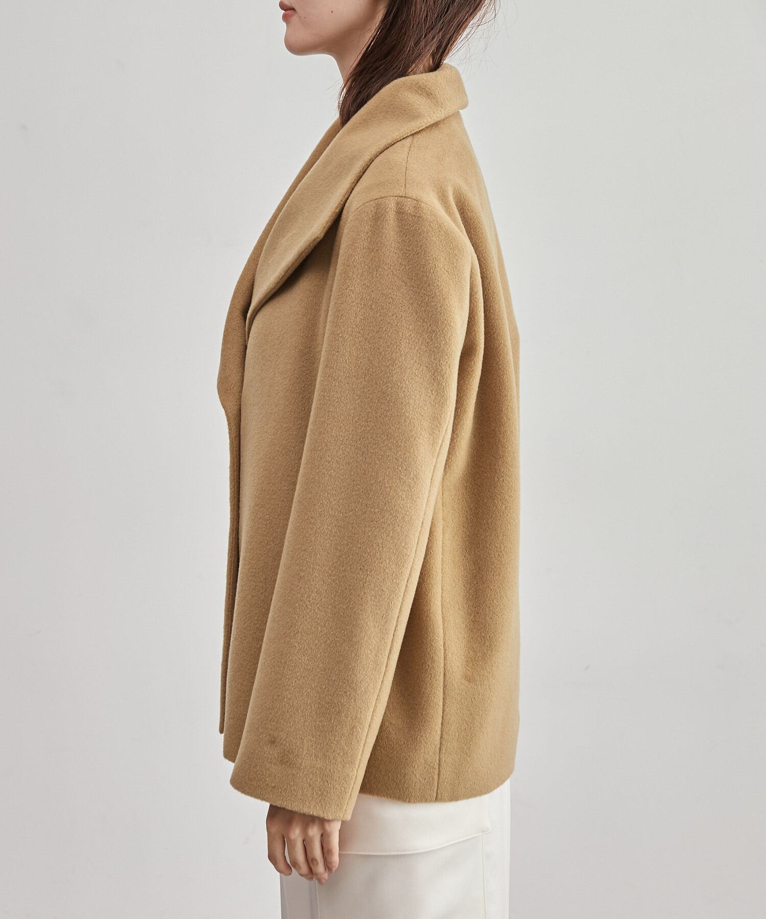 ROPE「【高評価】プレミアムカシミヤショートコート」|ステンカラーコート|