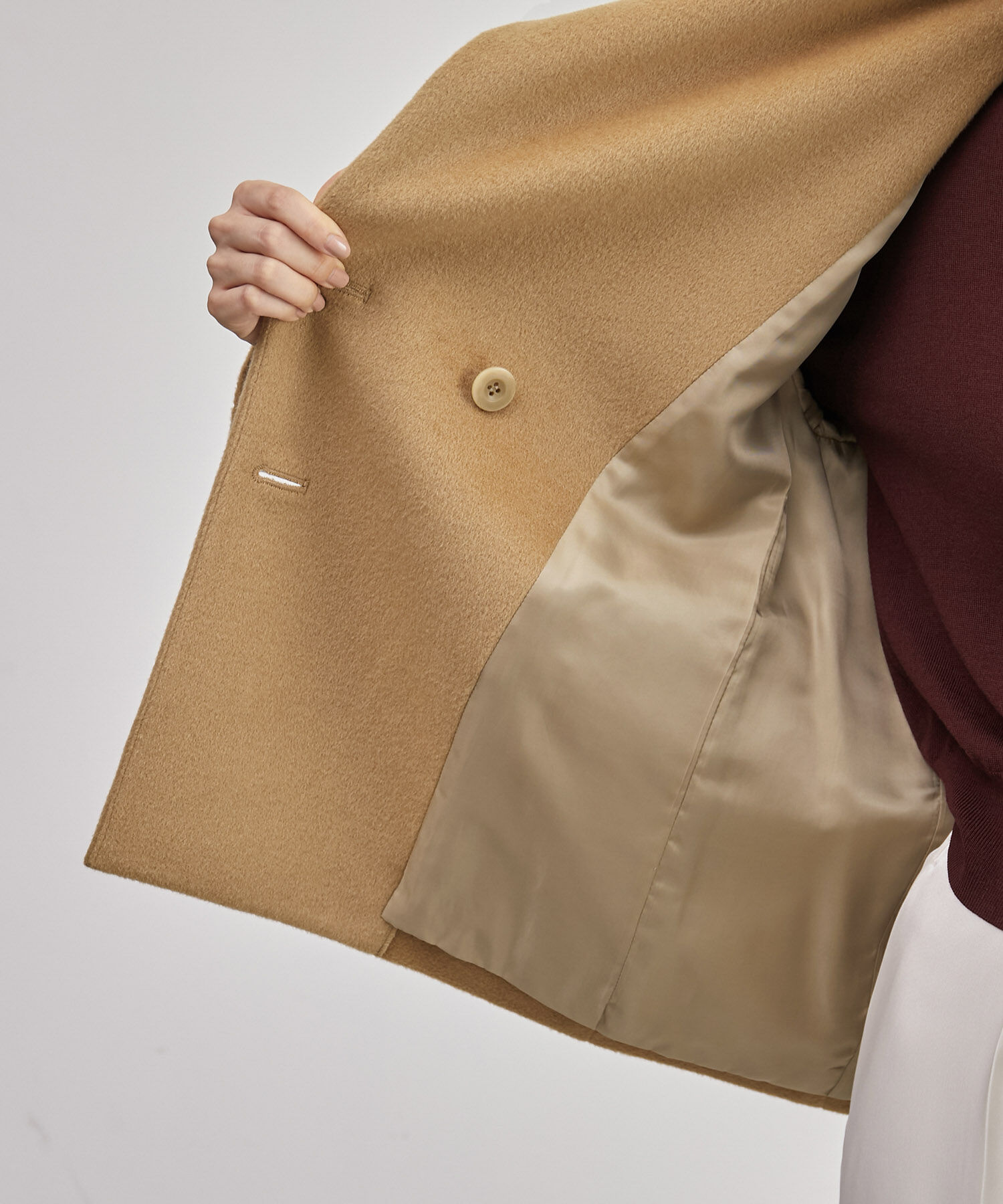 ROPE「【高評価】プレミアムカシミヤショートコート」|ステンカラーコート|