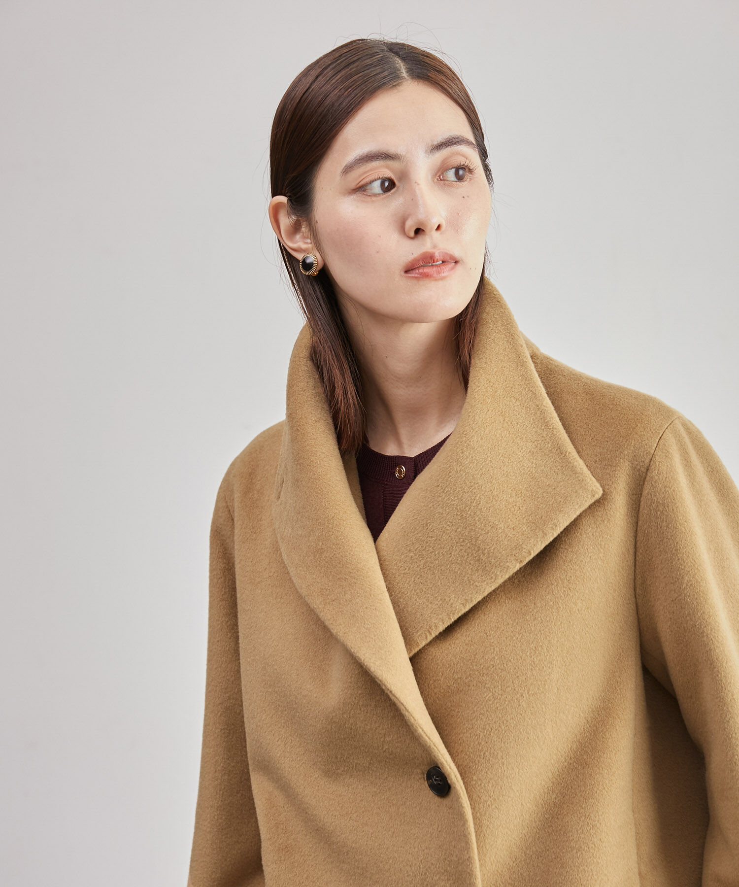 ROPE「【高評価】プレミアムカシミヤショートコート」|ステンカラーコート|